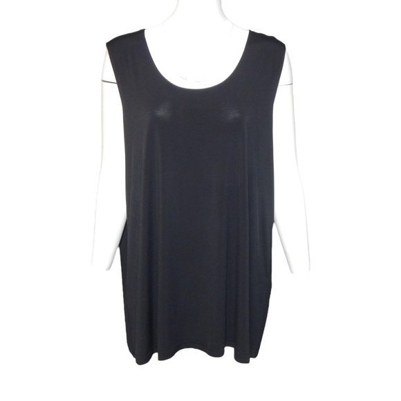 Ulla Popken Womens Plus Size 20/22 Curvy Matte Jersey Round Neck Knit Tank Top - Picture 1 of 8